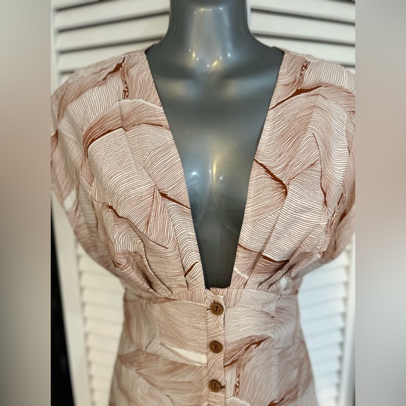 Indikah by Angel Biba NWOT Boho chic dress in dusty rust and cream - size medium - Picture 6 of 9